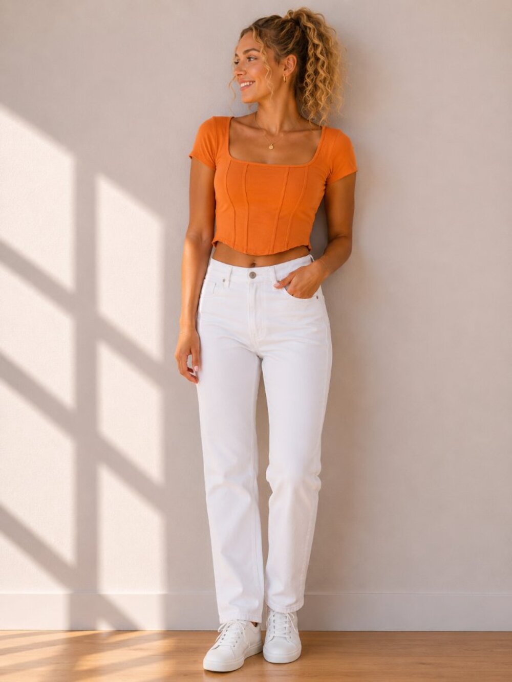 Hollister Orange Scoop Neck Women's Top / Y2K